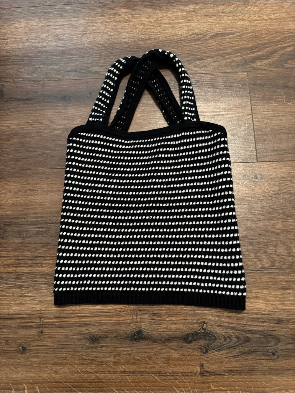 Ann Taylor Black & White Knit Camisole Blouse XS Tank Top